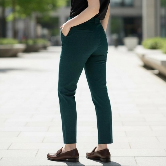 NEW LOFT Riviera Slim Pant Mini Houndstooth Teal & Black Size 6 - Picture 3 of 10